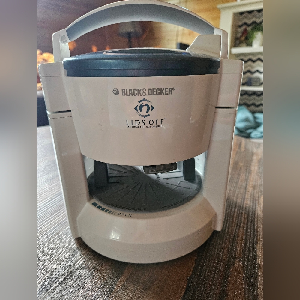 Black & Decker Lids Off Automatic Electric Jar Opener JW200 White w/Handle Works